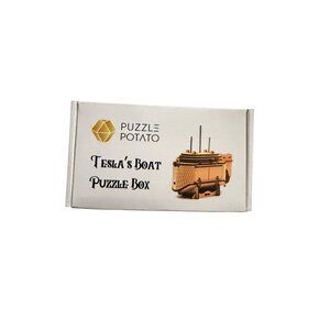 Teslas Boat Puzzle Box Wooden Mechanical Brain Teaser Puzzle Potato Nikola 14+